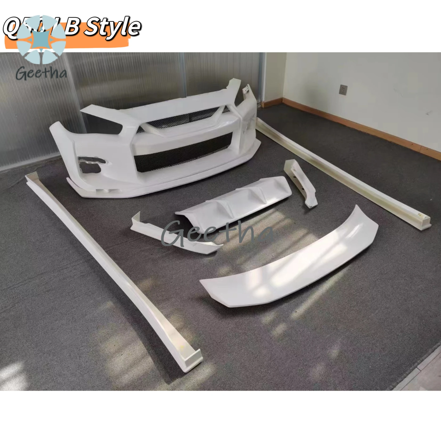 

For Q50 LB Style Body Kit for Infiniti Q50 2014+ FRP Front Bumper Side Skirts Rear Diffuser Spoiler Body Kit