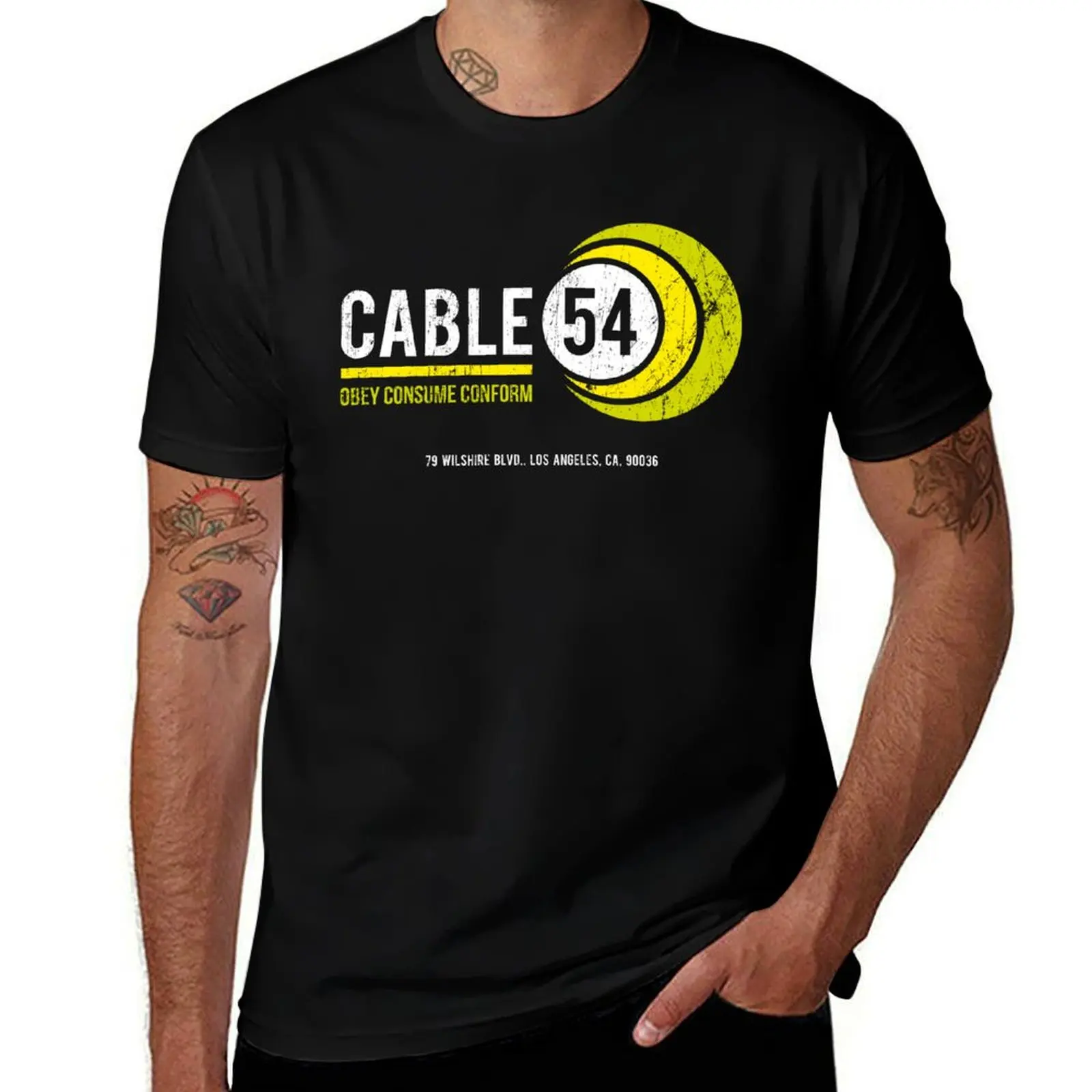 

Cable 54 (worn look) T-Shirt hippie clothes cotton graphic tees cheap stuff gifts for boyfriend men t shirts high quality