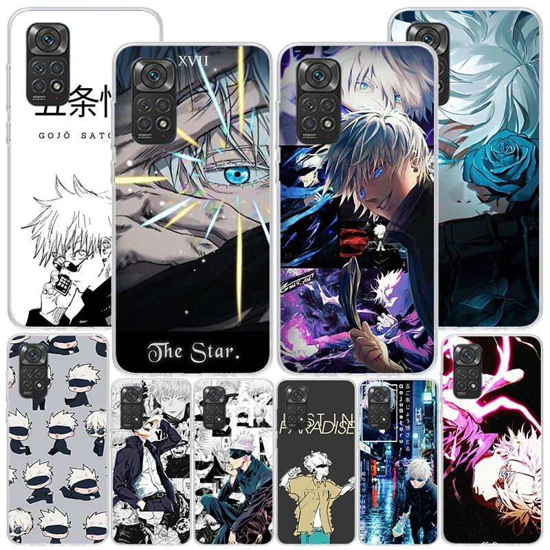 Jujusu Kaisen Gojo Satoru Phone Case For Xiaomi Redmi Note 13 12S 12 11 11S 11E 10 Pro Plus 10S 11T 9 9S 8 8T 7 5G Personalized