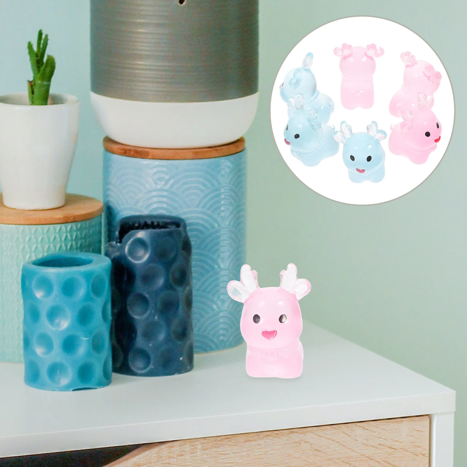 

Christmas Cake Toppers Reindeer Figurines Decorative Elk Sculpture Garden Table Decorations