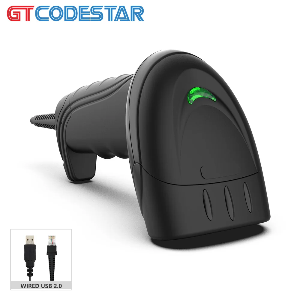 GTCODESTAR 1D Handheld Barcode Scanning Gun USB 2D Barcode Scanner Wired Barcode Reader QR Code Scanner for Supermarket Scan