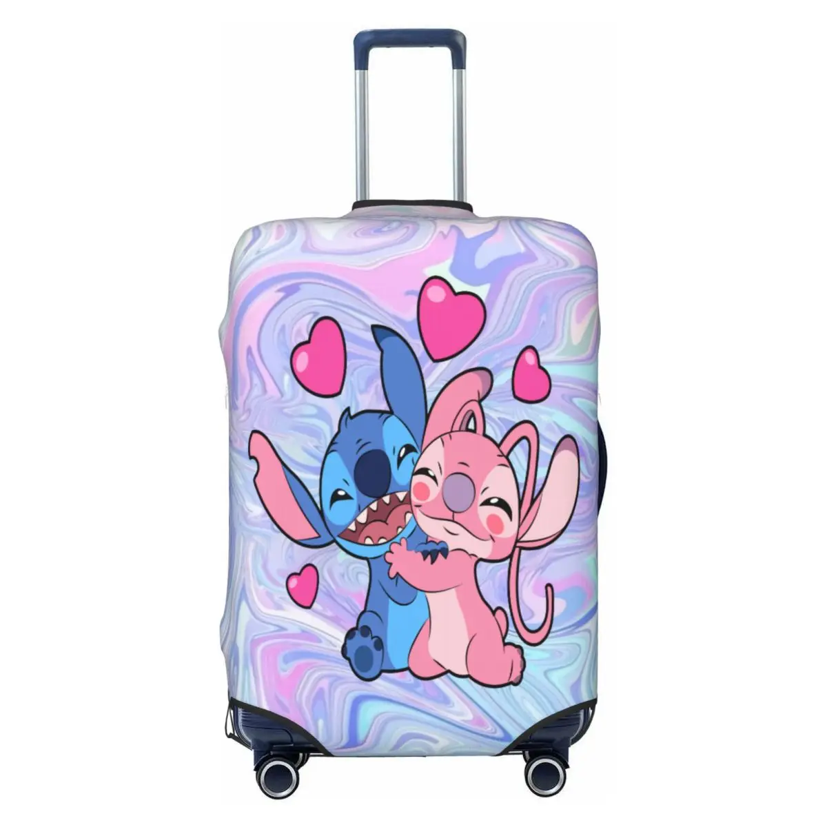 

Custom Stitch With Angel Love Luggage Cover Protector Funny Cartoon Travel Suitcase Protective Cover for 18-32 Inch