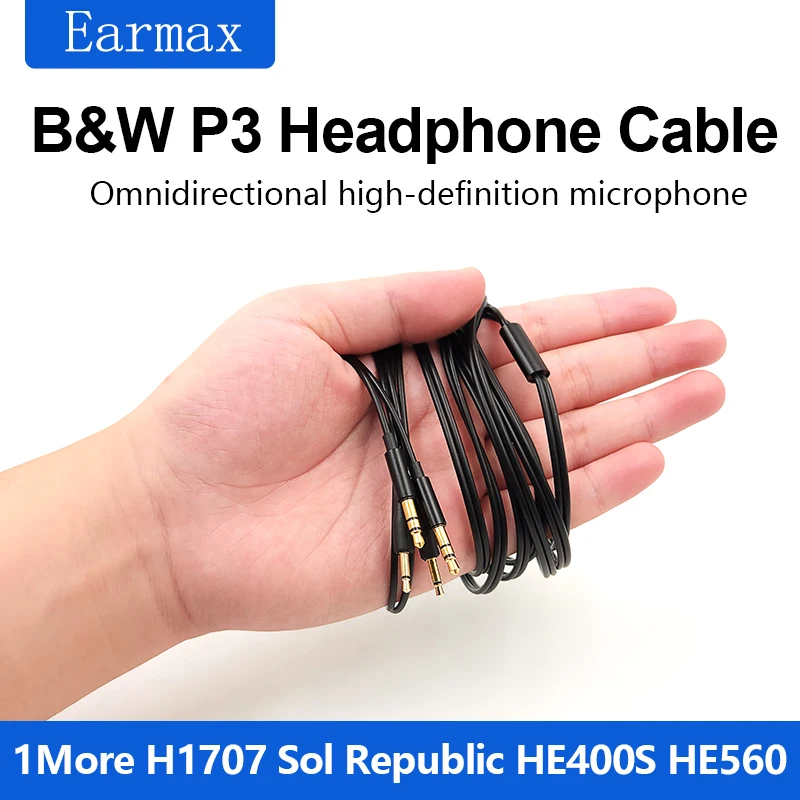 For B&W P3 1 More H1707 V10 V12 HIFIMAN HE560 HE350   HE400S Replaceable Connection PC Laptop Video Game Voice Headphone Cable