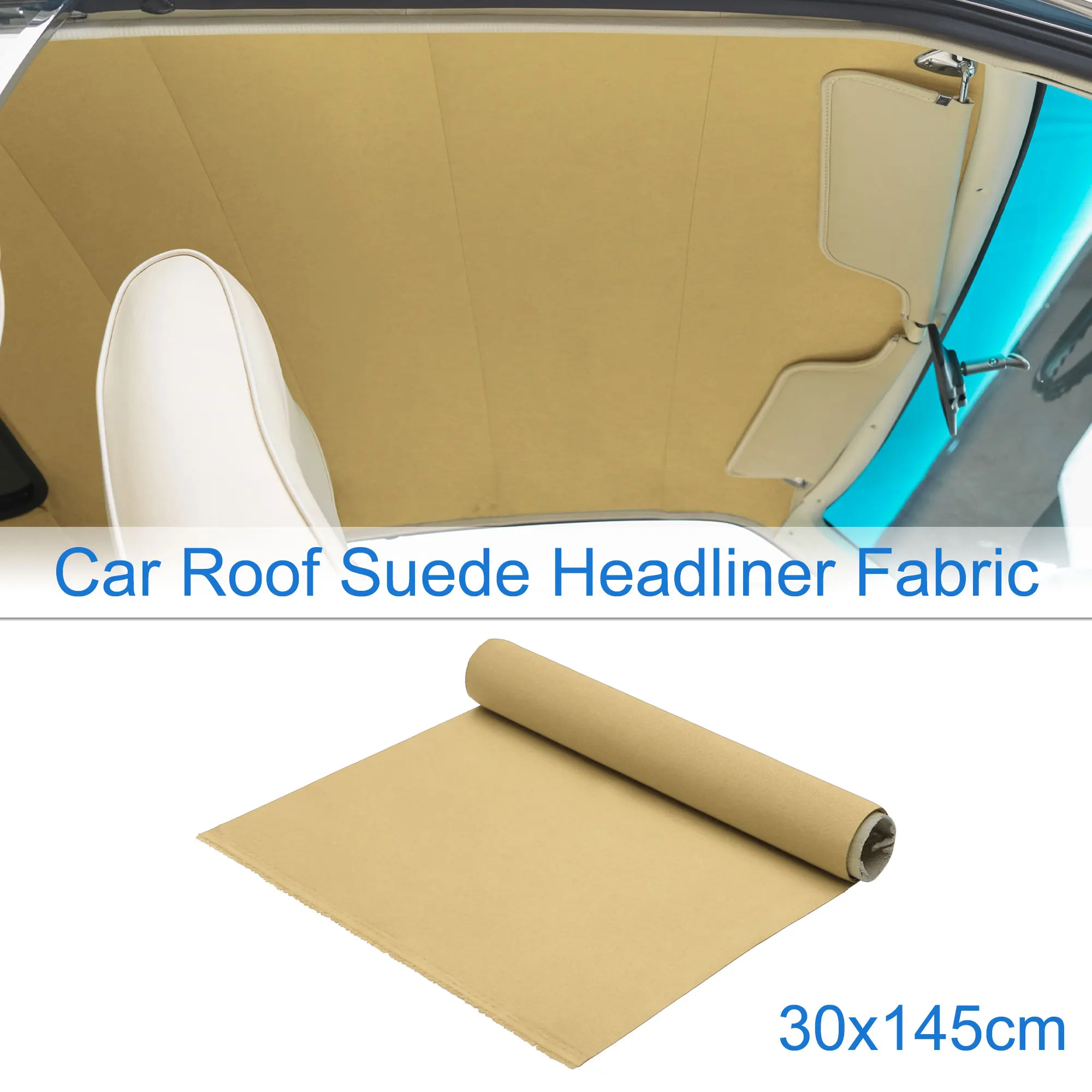 UXCELL 150G Headliner Fabric 60cmx145cm 70cmx145cm 300cmx145cm Interior Trim DIY Roof Repair Replacement Suede Fabric Khaki