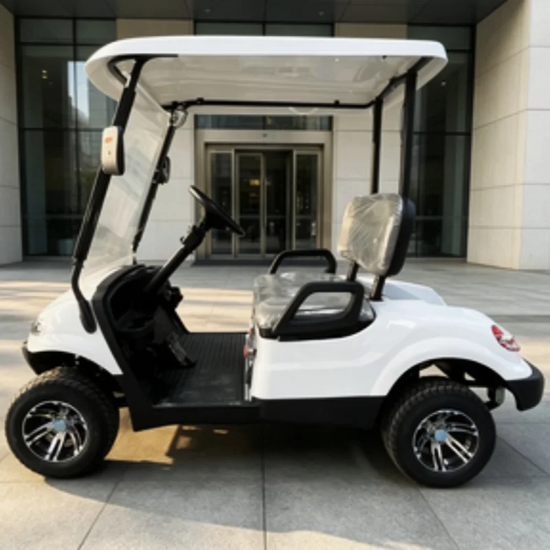 New Export Golf Course Club 2 Seater 72V Lithium Electric Golf Cart With 12-Inch Off-Road Tires Side Mirror With Turning Light