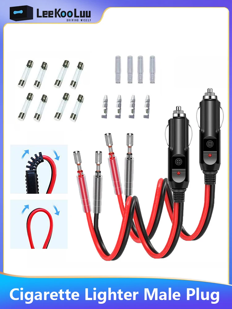 LeeKooLuu-Adaptateur séparateur allume-cigare Laguna 1 à 2 pour voiture, 16AWG, 12/24V, avec fusible 15A