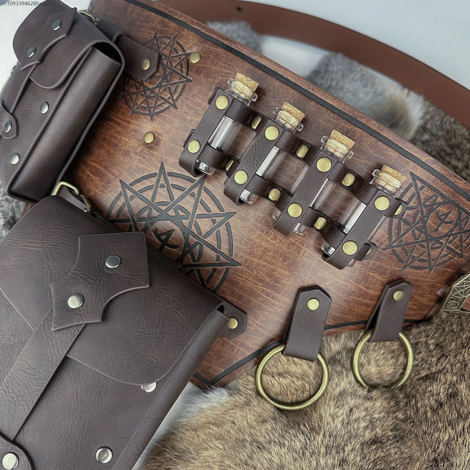 Medieval Alchemist 4psc Tool Retro Waist Bag Pirate Knight Belt Pocket Accessories Soldier Cosplay Storage Prop