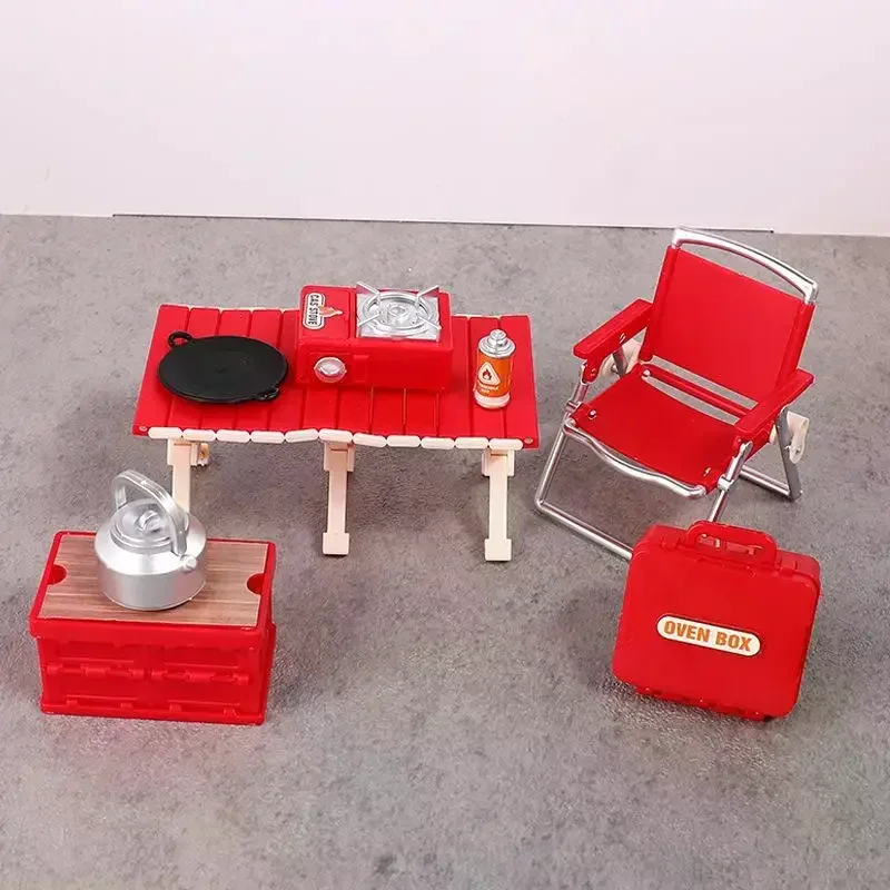 1:12 Puppenhaus Miniatur Camping Picknick Set Klappstuhl Gasherde Modell Dekor Spielzeug Puppenhaus Zubehör