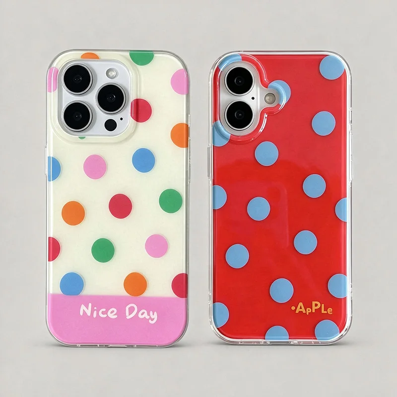 Rainbow Polka Dot Clear Phone Case For Samsung Galaxy S26 S23 S22 S24 S25 Ultra Plus FE A27 A17 A36 A37 A55 A16 A26 A56 Case