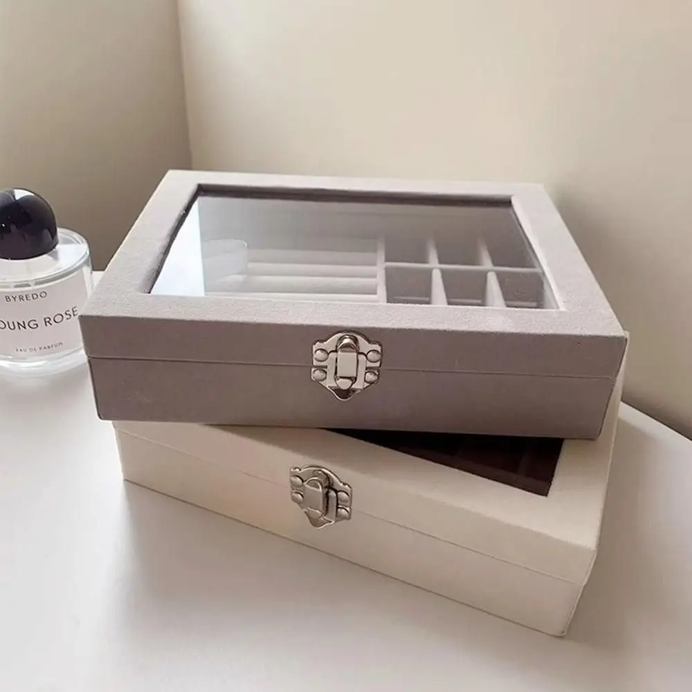 Boîte de rangement de bijoux transparente, porte-anneau multi-compartiments, organisateur de bijoux, organisateur de boucles d'oreilles, boîte d'exposition de bijoux