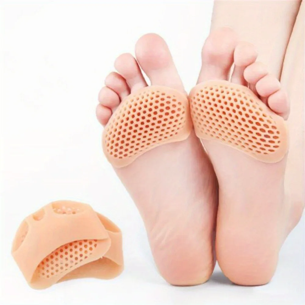 5 Pairs Silicone Forefoot Cushions for Pain Relief, Soft Honeycomb Anti-Slip Pads for Women's High Heels, Foot Protector Insoles