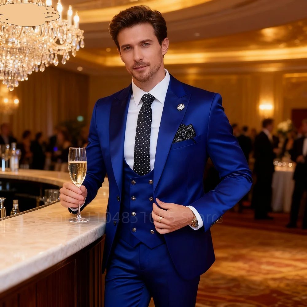 

Orange 3-Piece Slim Fit Men's Tuxedo Suit for Wedding Formal Business Occasions Jacket + Vest + Pants Set