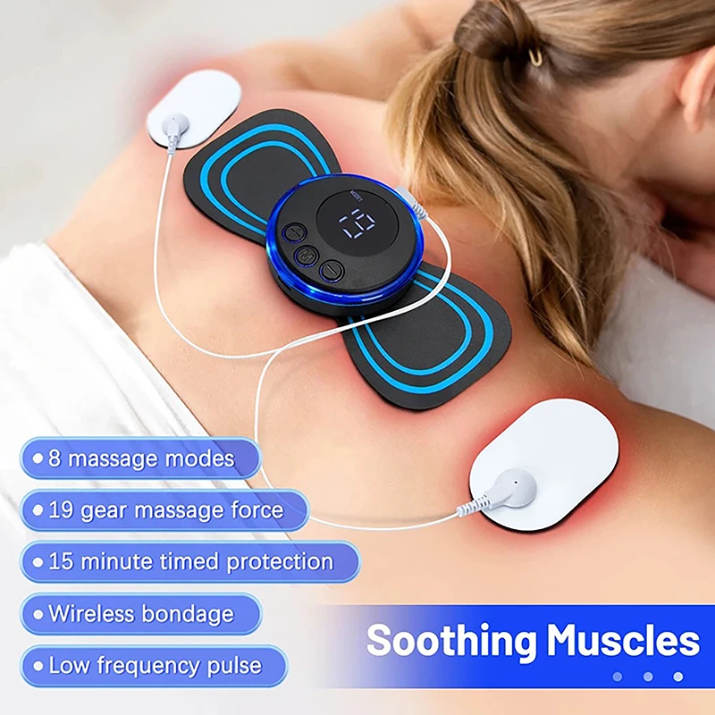 

Neck Massager Ems Muscle Stimulator Electric Cervical Massage Patch Low Frequency Pulse Massage Pads Pain Relief Relaxation Tool