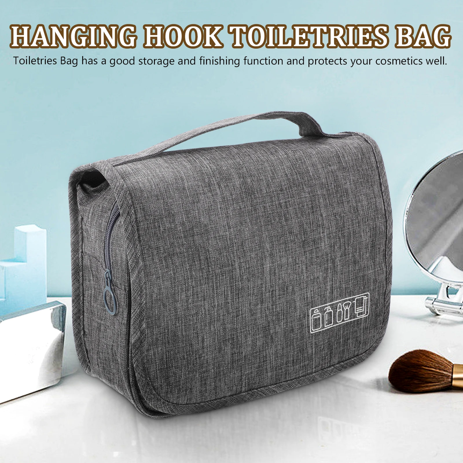 

Portable Toiletry Bag Travel Hanging Wash with Hook Toiletries Men See Through Foldable Storage Container Tolietry Bags