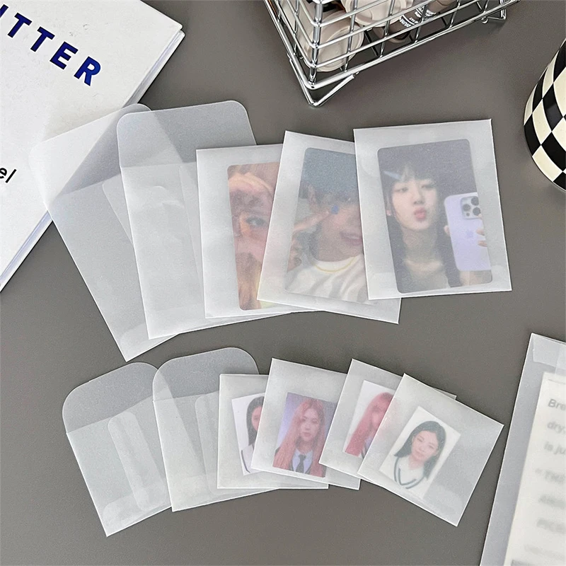

10Pcs Semi-Transparent Sulfuric Acid Paper Envelopes, ideal for postcard storage, wedding invitations and gift packaging.