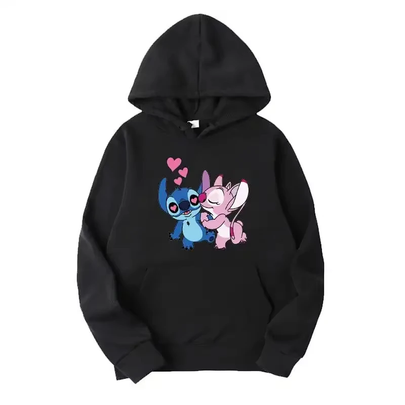 

Модная толстовка унисекс Disney 2026 с мультяшным принтом «Стич и Ангел», весенне-осенняя коллекция, подарок