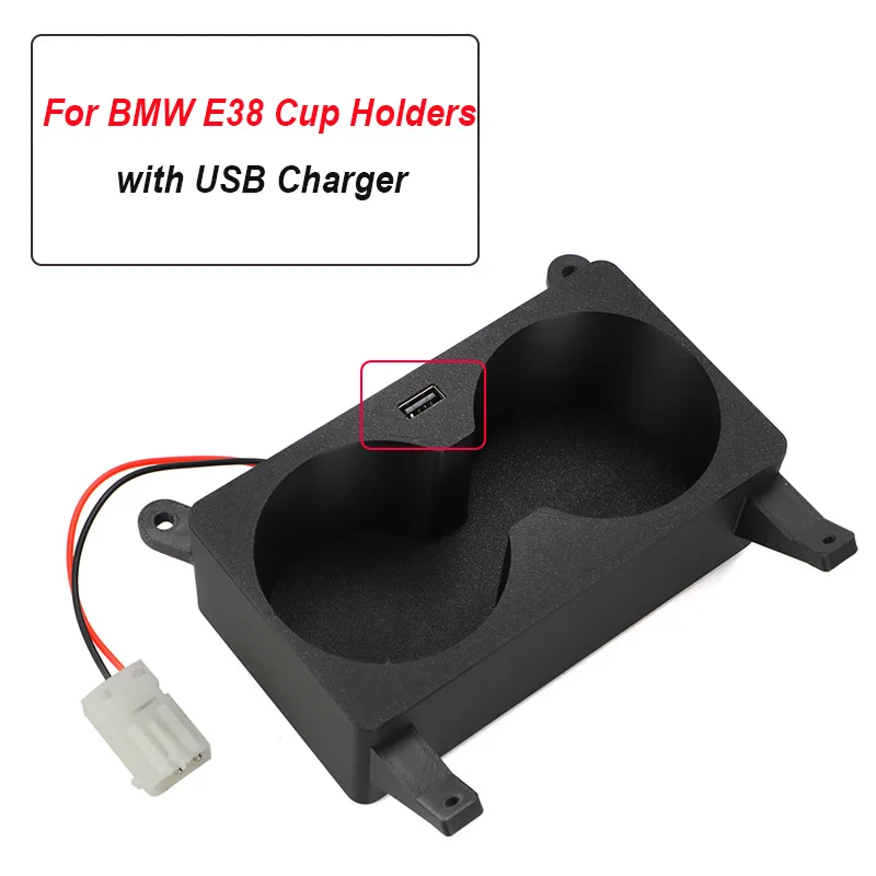 

Car Interior Cup Holder For BMW E38 Cup Holders with USB Charger Cars Interiors Accessories Coffee Mug Water Drinks Holders