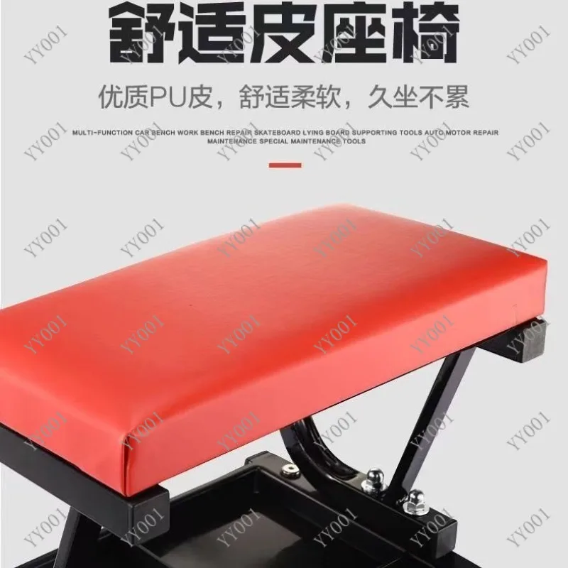 

Mobile Sliding Repair Stool Rotatable Wheel Seat for Car Workshop Garage