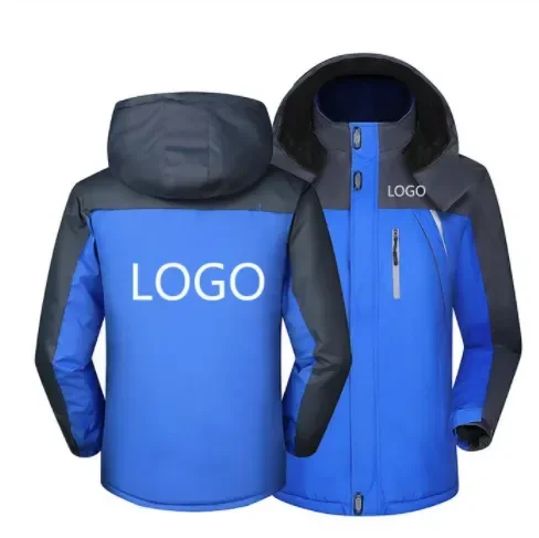 2023 Winterjas Heren Voor Custom Logo Dikke Fluwelen Warme Jas Mannen Winddicht Capuchon Bovenkleding Casual Bergbeklimmen Overjas