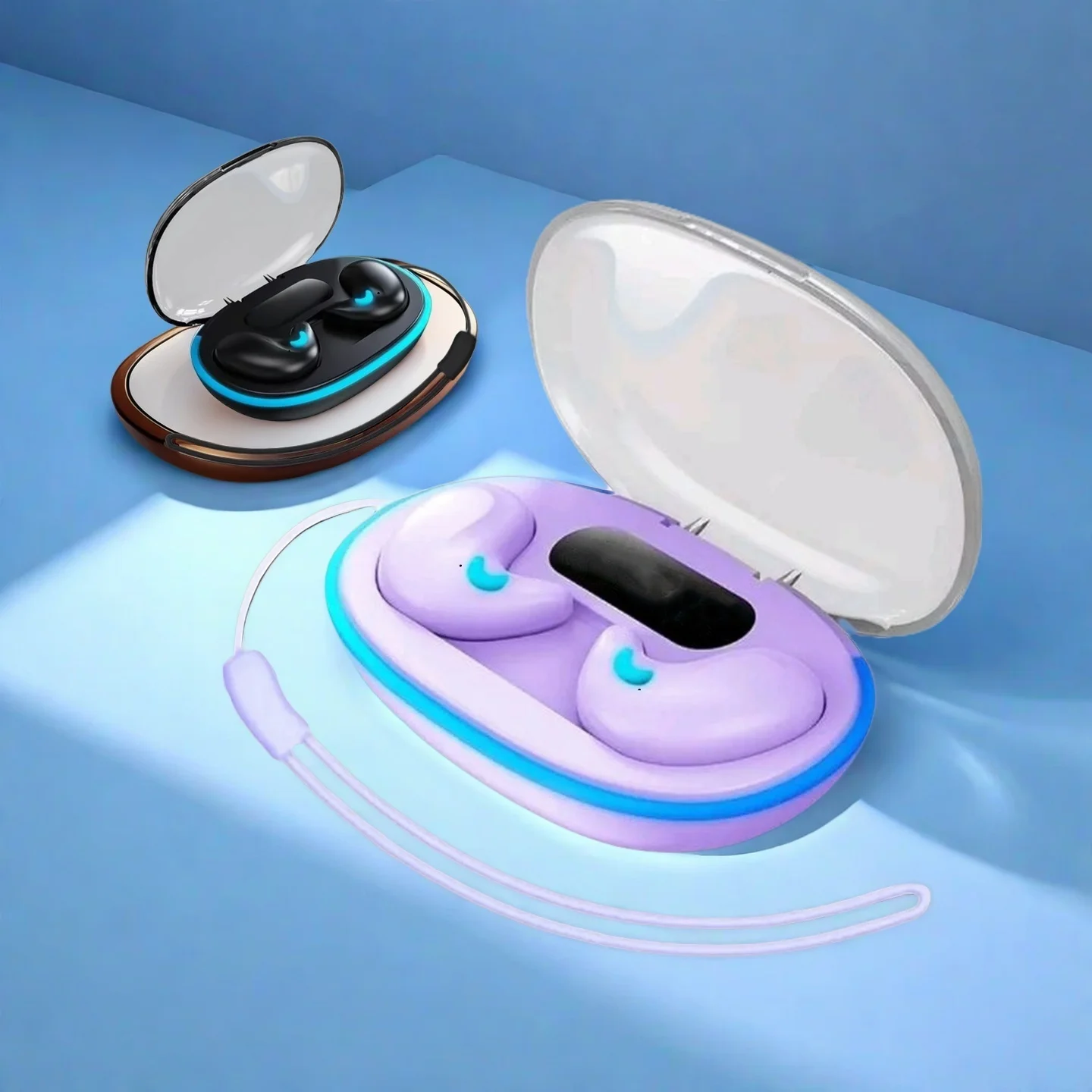 X55Pro سماعات أذن بلوتوث للنوم سماعات بلوتوث لاسلكية مقاومة للماء سماعات أذن ستيريو هاي فاي مع ميكروفون تنطبق على الهواتف الذكية