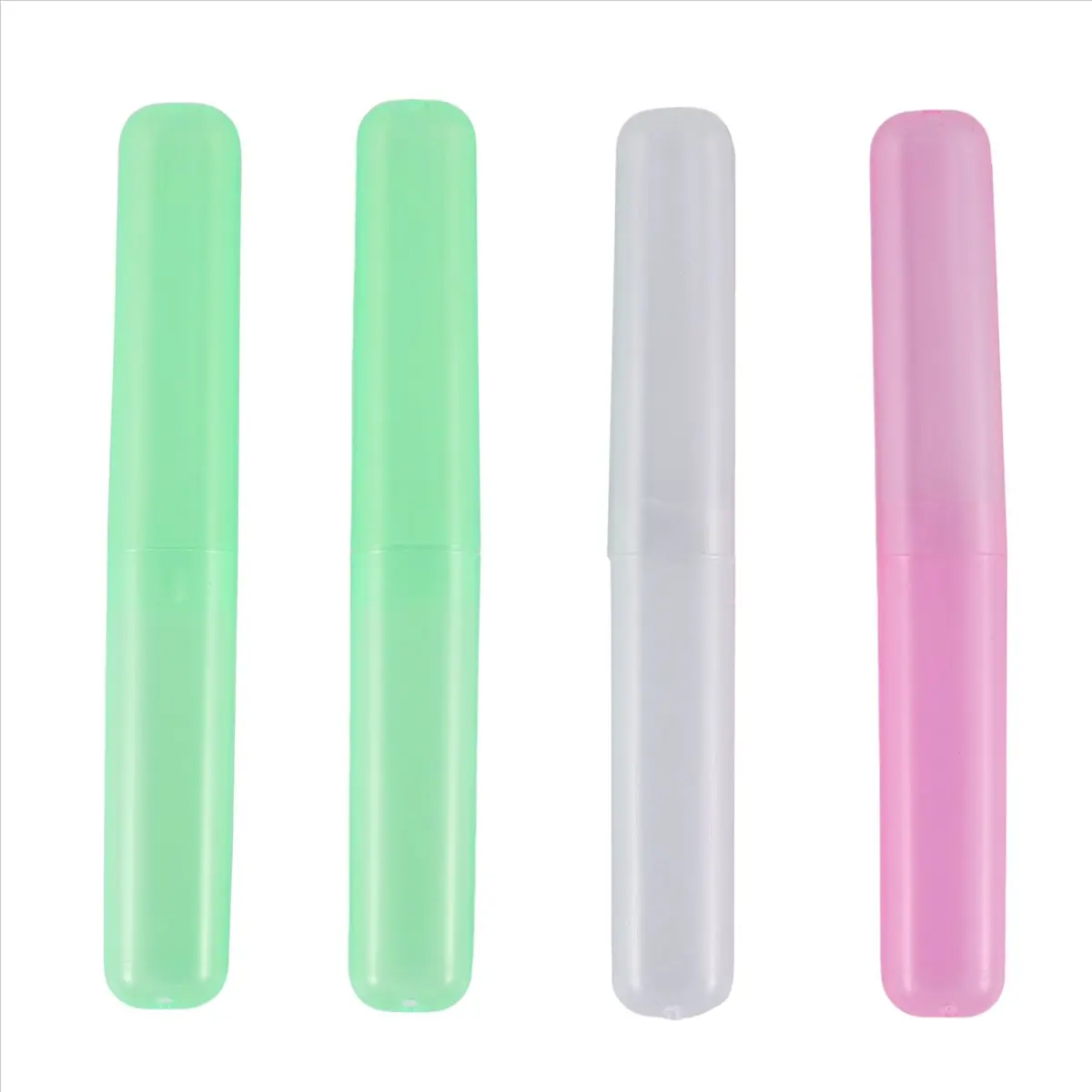 AB09 4 Pack Toothbrush Holders Case Travel Camping Cover Tube Plastic Box Set New !!