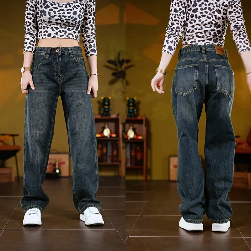 

Retro American Sle Loose Fit Casual Jeans Men's Faion Brand Cool Personali Wide Leg Pants Autumn Winter New Arrival