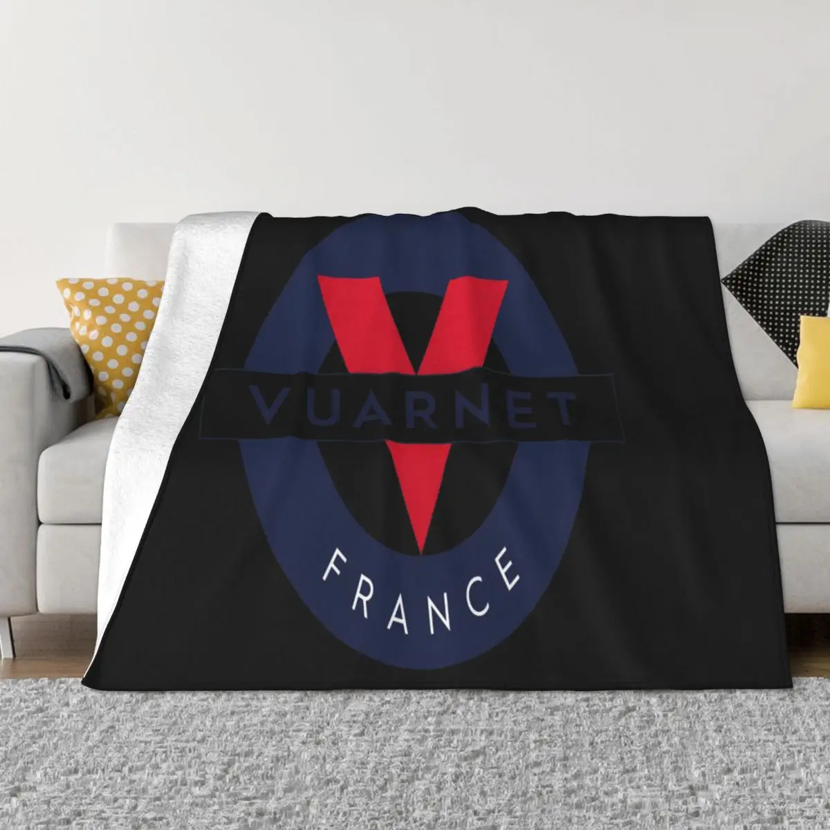 Vuarnet France Logo For Men Funny Cotton S Vintage Gifts Splicing Slogan Movie Farmhouse Throw Blanket