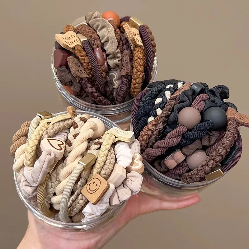 5/10 шт. резинки для волос для женщин и девочек, эластичные аксессуары для волос, держатель для хвоста, мягкие эластичные резинки для волос