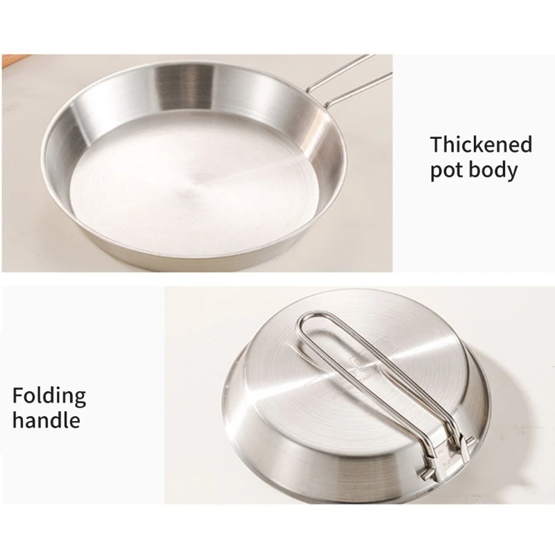 Comode padelle antiaderenti con manico pieghevole in acciaio inossidabile per cucinare