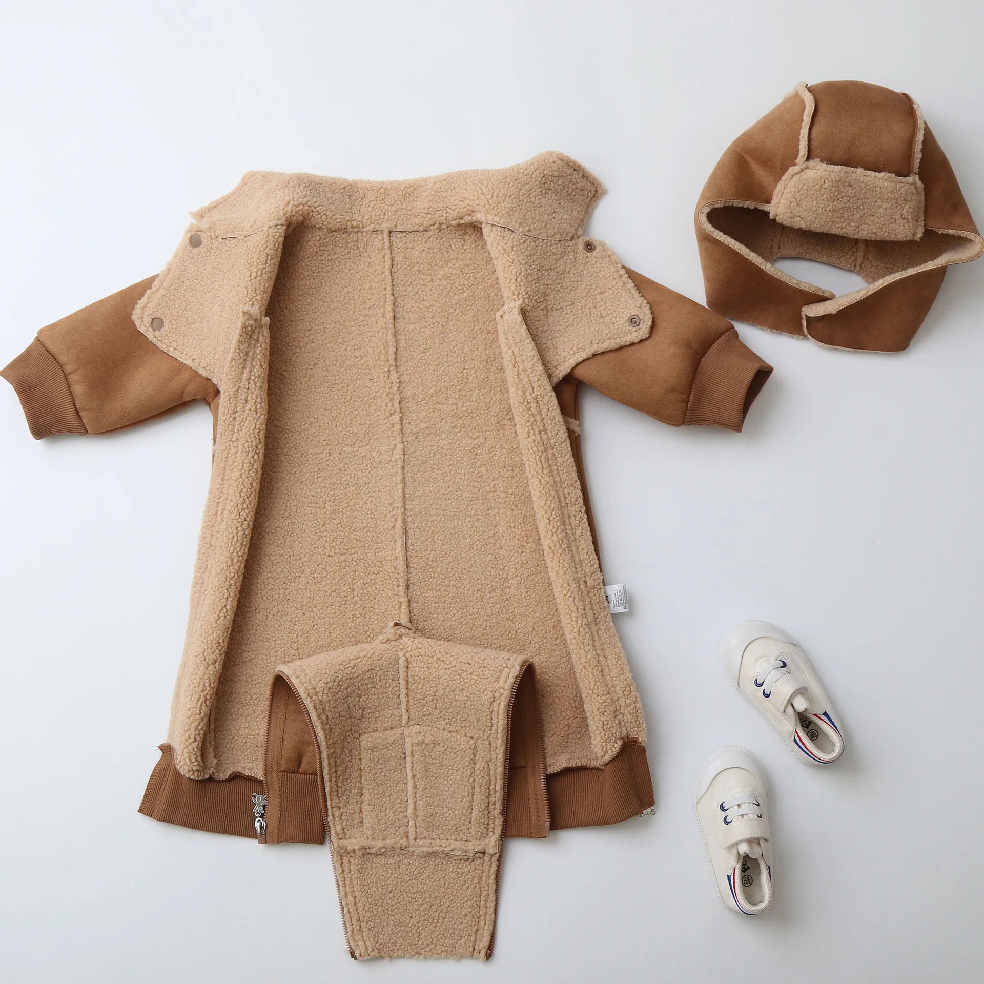 LILIGIRL hiver bébé vêtements doublure de fourrure bébé garçons combinaisons doublure épaisse chaud filles combinaisons venty braker infantile combishort