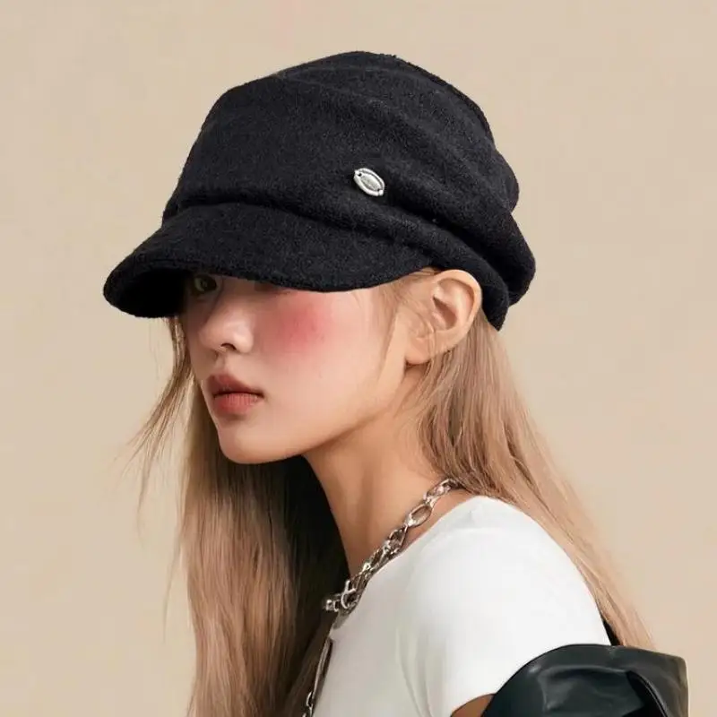 

Восьмиугольная кепка в винтажном стиле, осенне-зимняя модная шапка, классический дизайн газетчика для женщин, головной убор, идеально подходящий для повседневного наряда, новинка