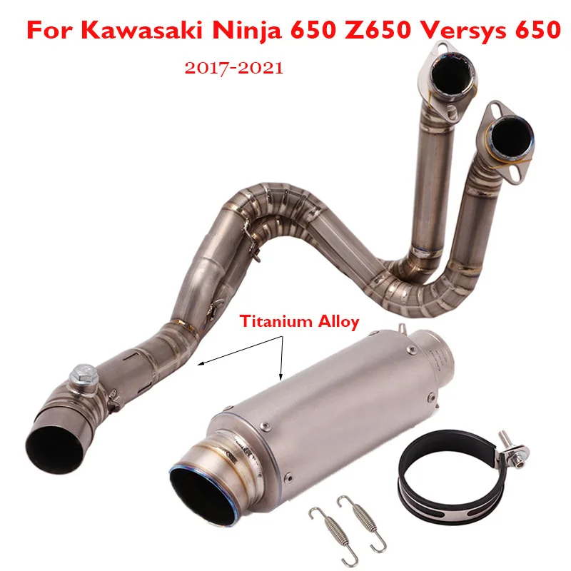 

For Kawasaki Ninja 650 Z650 2017-2021 Titanium Alloy Exhaust System Muffler Escape Tip Headear Connect Link Tube Exhaust Pipe