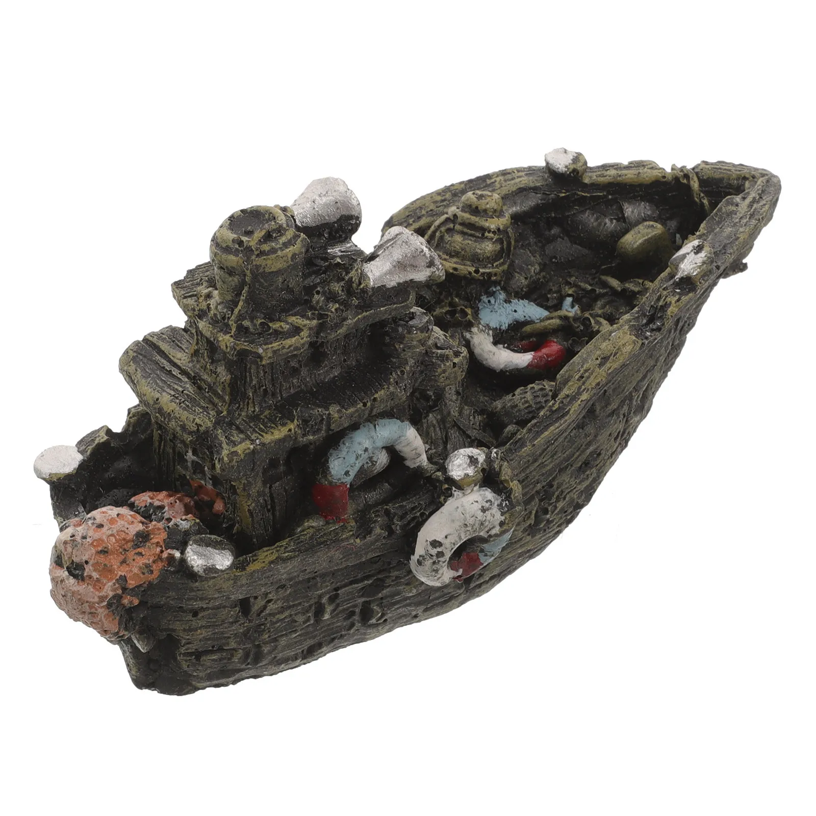 

Simulation Resin Pirate Ship Aquarium Decoration Fish Tank Landscaping Hideout Fish Shrimp Shelter Underwater Craft Natural