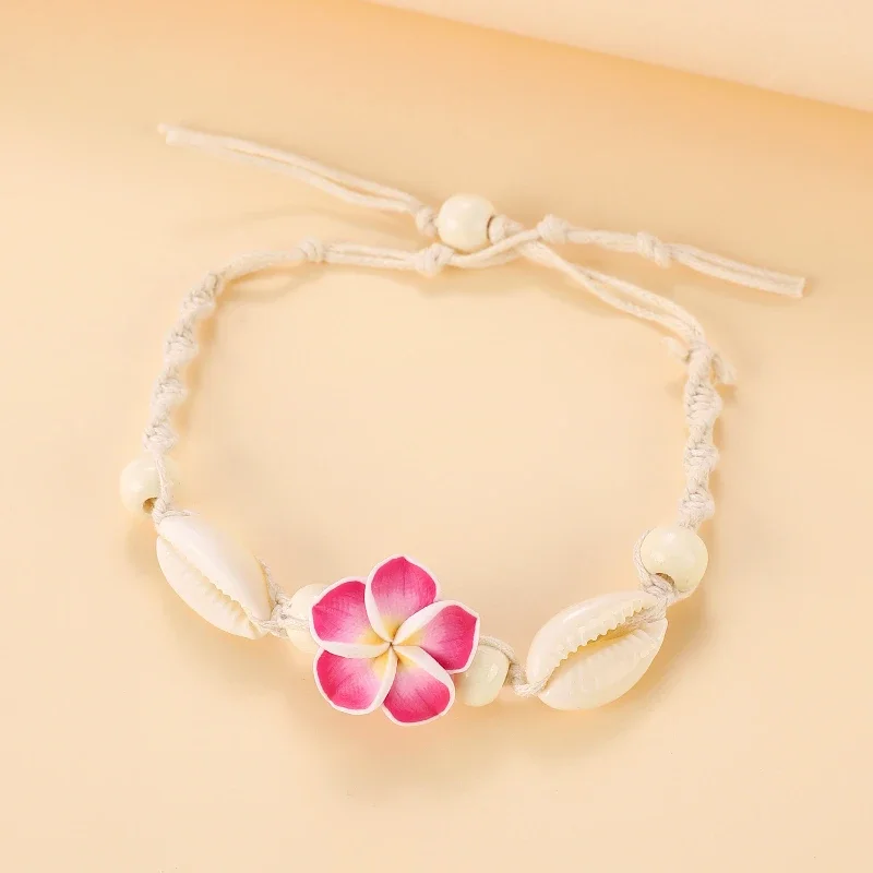 Trendy Shell Flower Anklet for Women Bohemian Handwoven Feet Rope Chain Female Fashion Beach Jewelry Accessories Party Gift