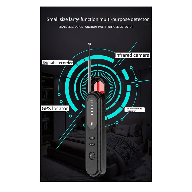 Portable LED RF Wireless  High Sensitivity Anti- Cameras Finder For Listening & Surveillance Devices