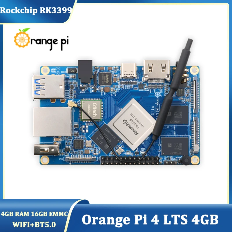 

Orange Pi 4 LTS 4GB LPDDR416GB EMMC Rockchip RK3399 Wifi+BT5.0 Gigabit Ethernet Run Android Ubuntu Debian OS for OPI 4 LTS