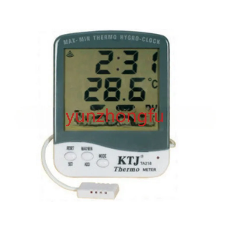 Digital Temperature Moisture Meter Digital Display Moisture Content Tester Small with Probe Temperature and Humidity Table