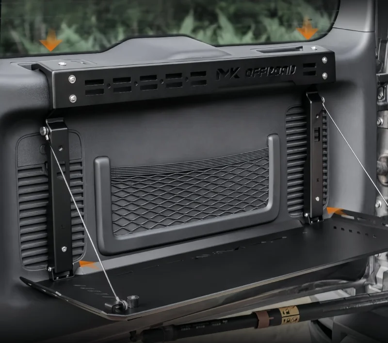 Car Tailgate Folding Table Fit for BYD Leopard 5 23-25 Modified MK American Built-in Tailgate Folding Storage Rack Upgrade Parts