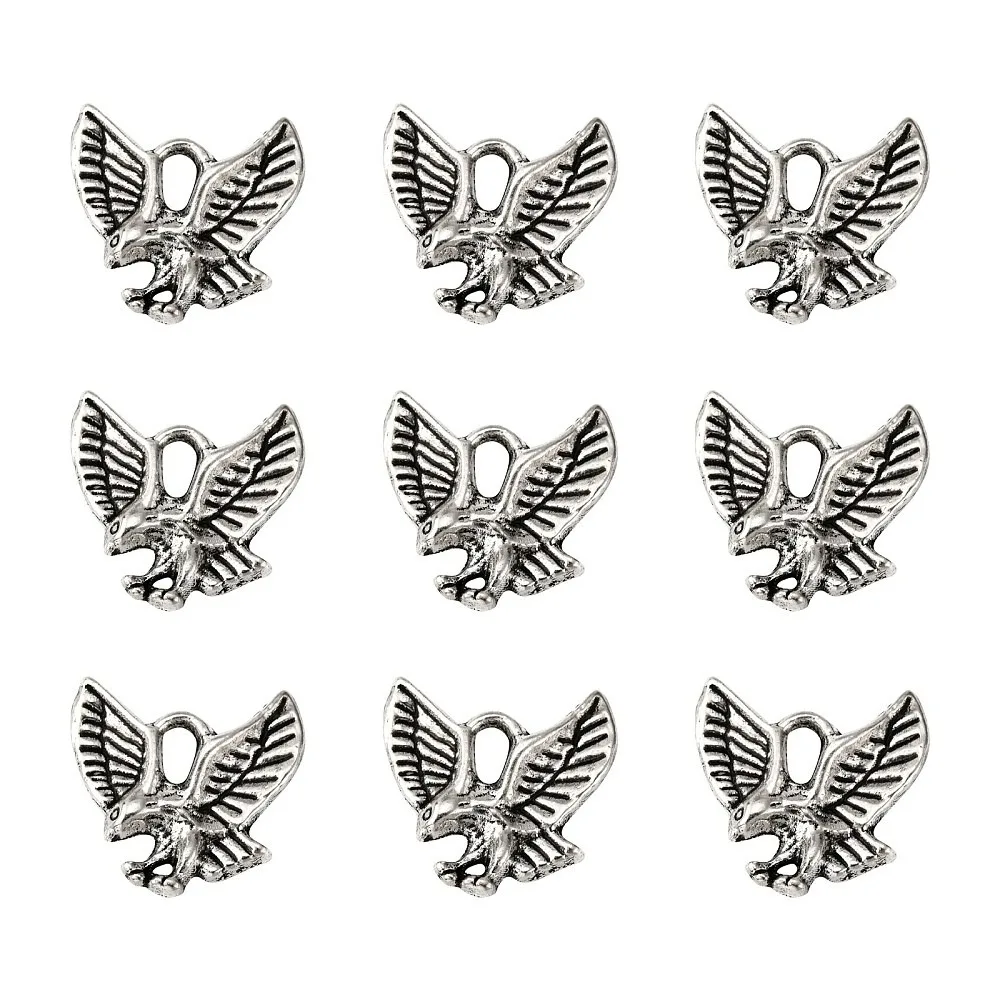 

500pcs style Alloy Pendants Cadmium Free & Nickel Free & Lead Free Eagle/Hawk Charm 13x13x2mm Hole: 2mm
