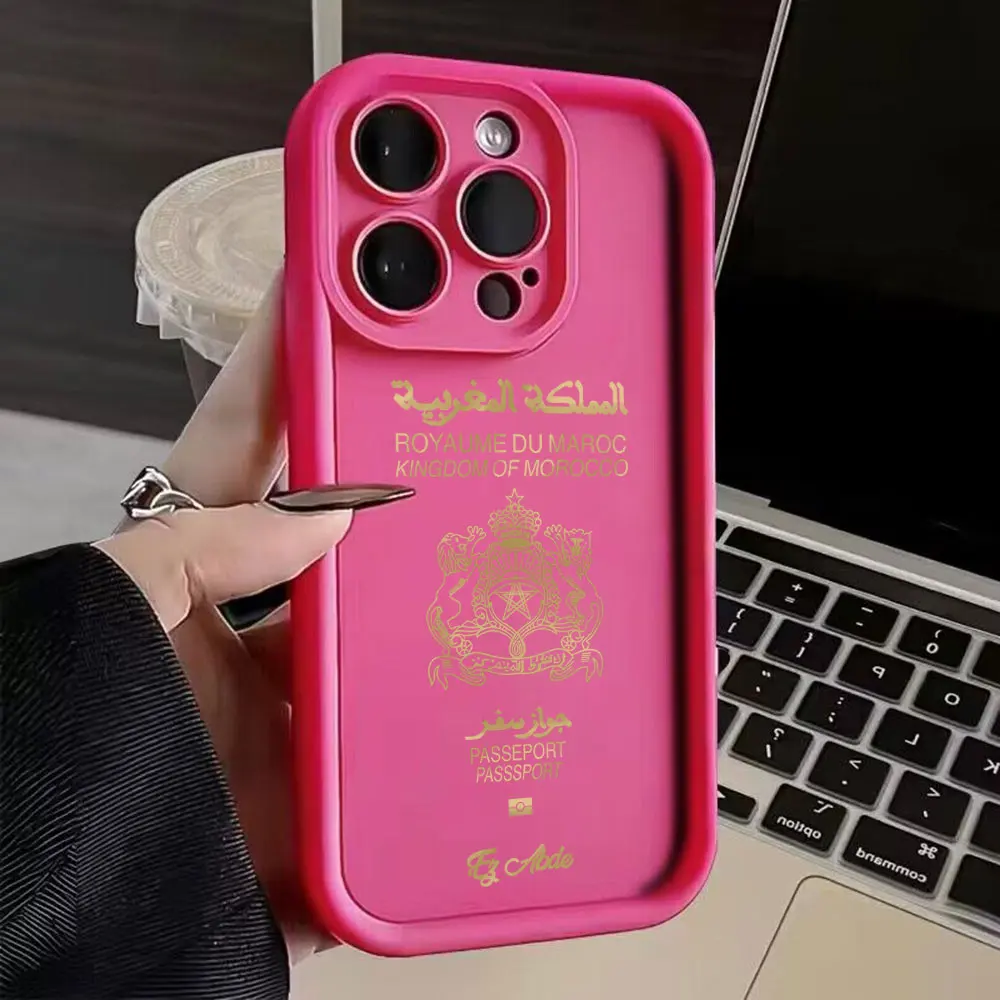 Morocco Passport Camera Protection Case For iPhone 15 14 13 12 11 Pro Max Mini XR XS X 8 Plus SE20 Soft TPU Back Cover Funda