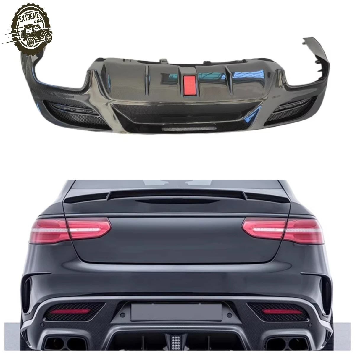 True Carbon Fiber Rear Bumper Diffuser Body Kit for Benz GLE320 400 500 GLE63 GLE350
