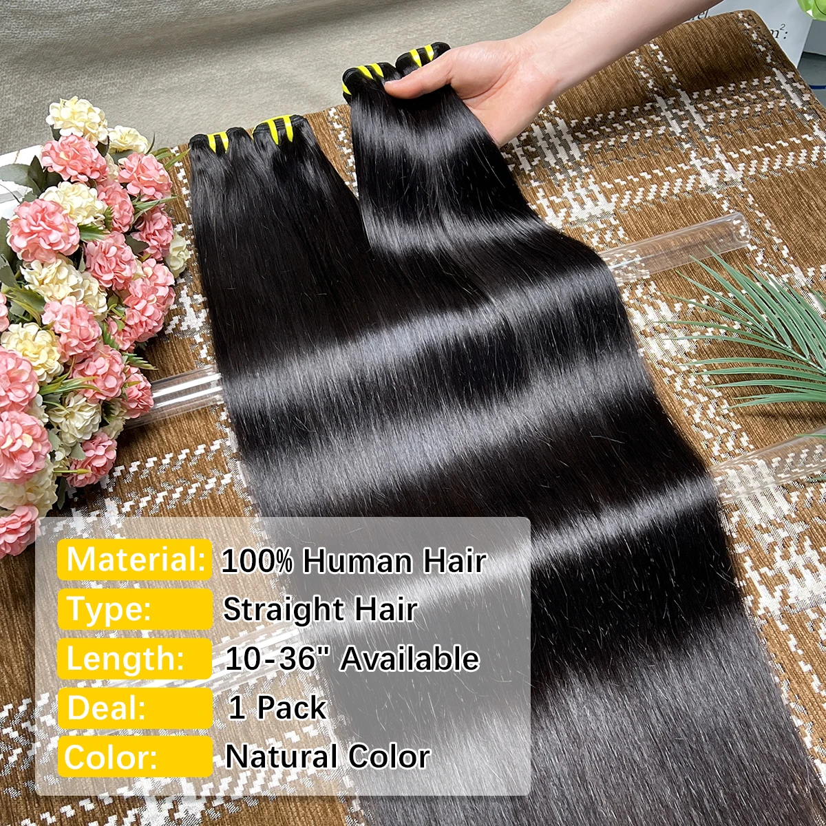 100% Unprocessed Virgin Vietnamese Human Hair 10-36 Inch Straight 1/3/4 Bundles Hair Extensions 16A Grade Bundles Natural Color