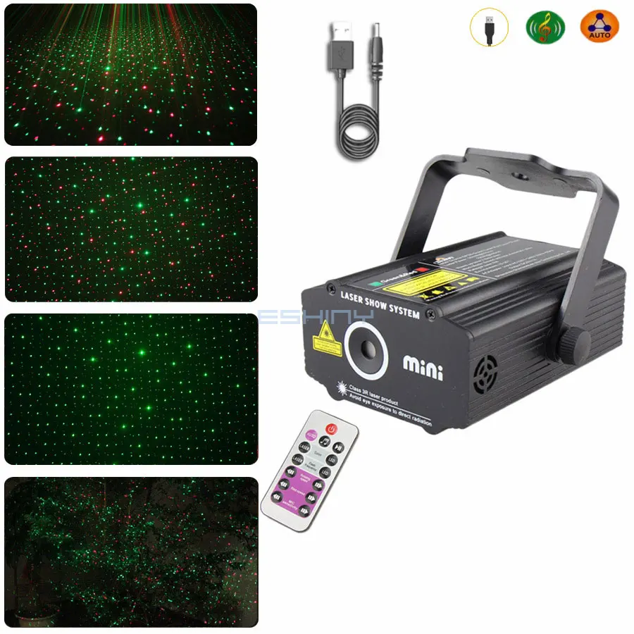 

L19 R&G Laser Full Stars Starry Patterns Projector DJ Party Effect Light Dance Disco Stage Bar Holiday Home Christmas Light Show