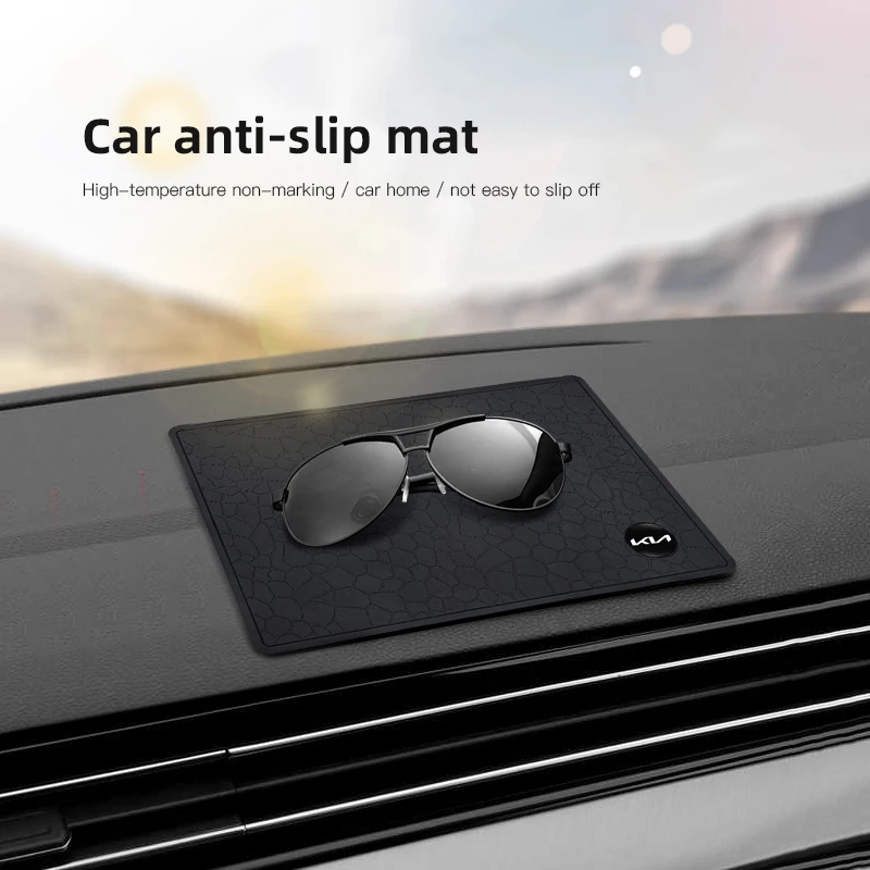 لوحة سيارة تخزين مكافحة زلة وسادة مخزن الهاتف العناصر حصيرة لكيا K9 سبورتاج نيرو K5 كرنفال EV6 EV9 EV3 K8 ستينغر فورتي Ceed #4