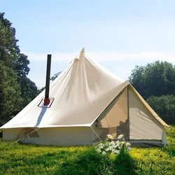 Duża przestrzeń kempingowa 3-4 osoby bawełniane płótno na zewnątrz luksusowa rodzina Glamping Teepee jurta dzwonek namiot piramidowy na sprzedaż