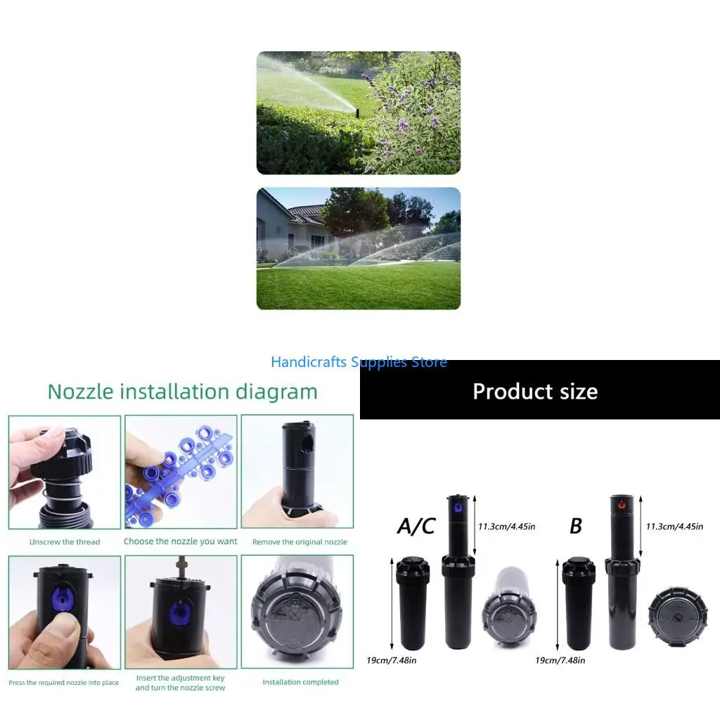 R1WA Gear Drive Rotor Sprinkler 40 to 360 Adjustable For Lawn Garden Golf Course