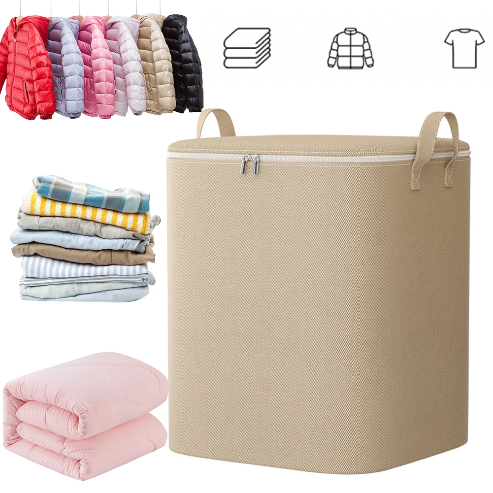 110/140L Closet Organizer Extra Large Blanket Storage Bags Foldable Storage Bin for Comforters Bedding Blankets Clothing Pillows