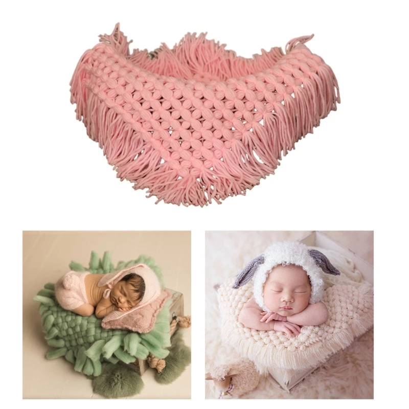 

Newborn Baby Photo Props Blanket Handmade Photography Mat Comfortable Baby Wrap Towel for 3-6 Months Old Babies