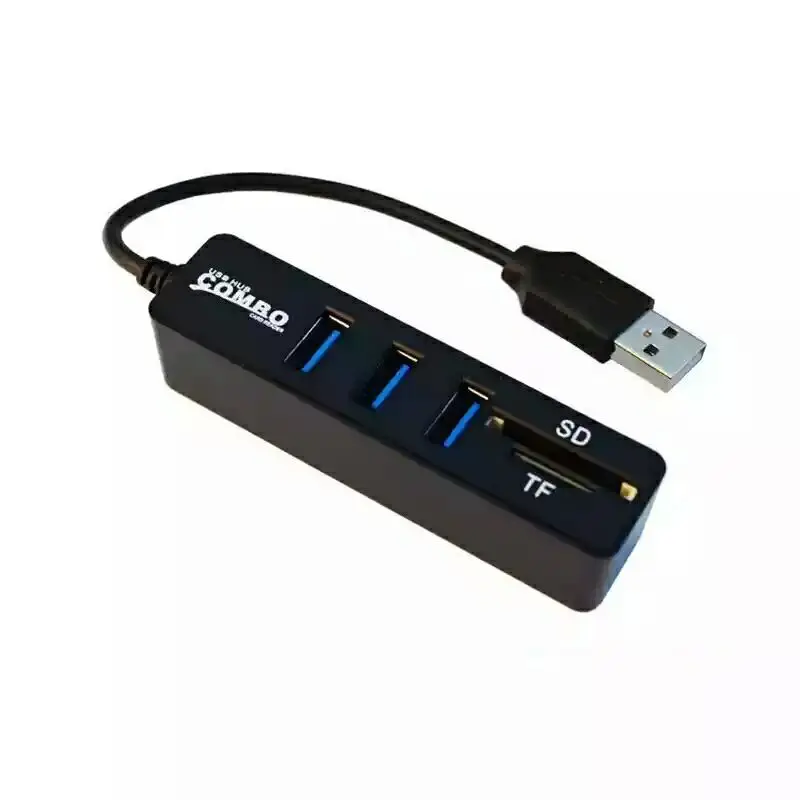 3 Port USB 2.0 HUB 6 Port USB2.0 Splitter + Card Reader Mini 2 in 1 Cardreader for SD TF Micro SD for Windows XP/7/8 Vist