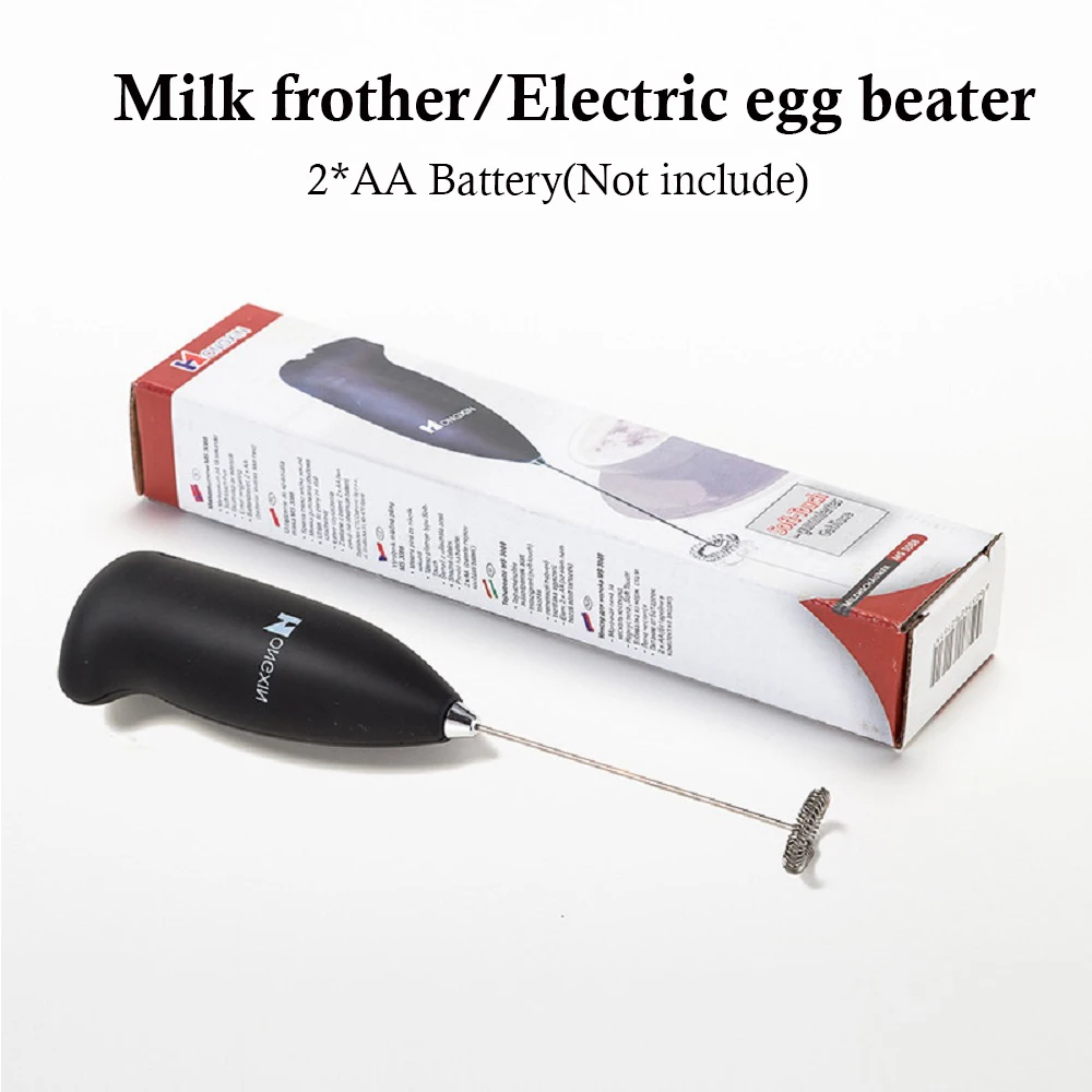 Электрический ручной вспениватель молока, Мини Портативный взбиватель яиц, Кофеварка на батарейках AA, вспениватель для капучино, мешалка, кухонный блендер